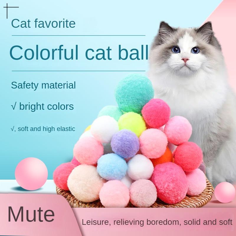 12 sztuk/pudełko Pluszowa piłka Zabawka dla kota Cicha piłka Kolorowe zabawki dla kota Kreatywna interaktywna piłka odbijająca się Zabawna piłka dla kociąt w pomieszczeniach Zabawka do żucia