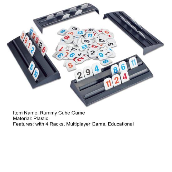 Rummy Cube Hra se 4 stojánky/tácky Děti Dospělí Klasická Rummy Hra s kameny Vzdělávací Multiplayer Mahjong Desková Bodovací Hra