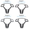 Carbon Fiber Car Steering Wheel Cover Trim Chrome Outer Panel Replacement For Benz C E GLK CLS Class W176 W204 W212 GLK204
