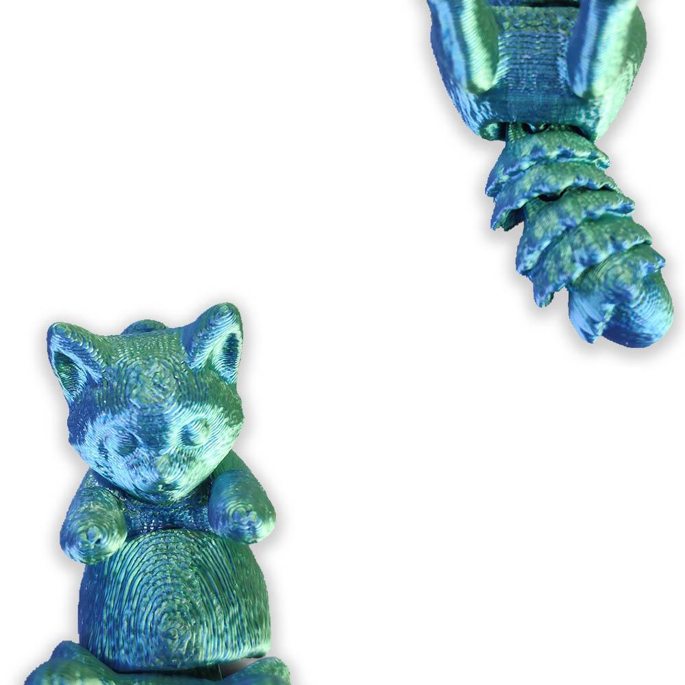 3D Printing Lying Posture Cute Cat Toy Funny Simulation Cat Animal Joints Movable Figure Model Desktop Ornament Kids Toy Gift
