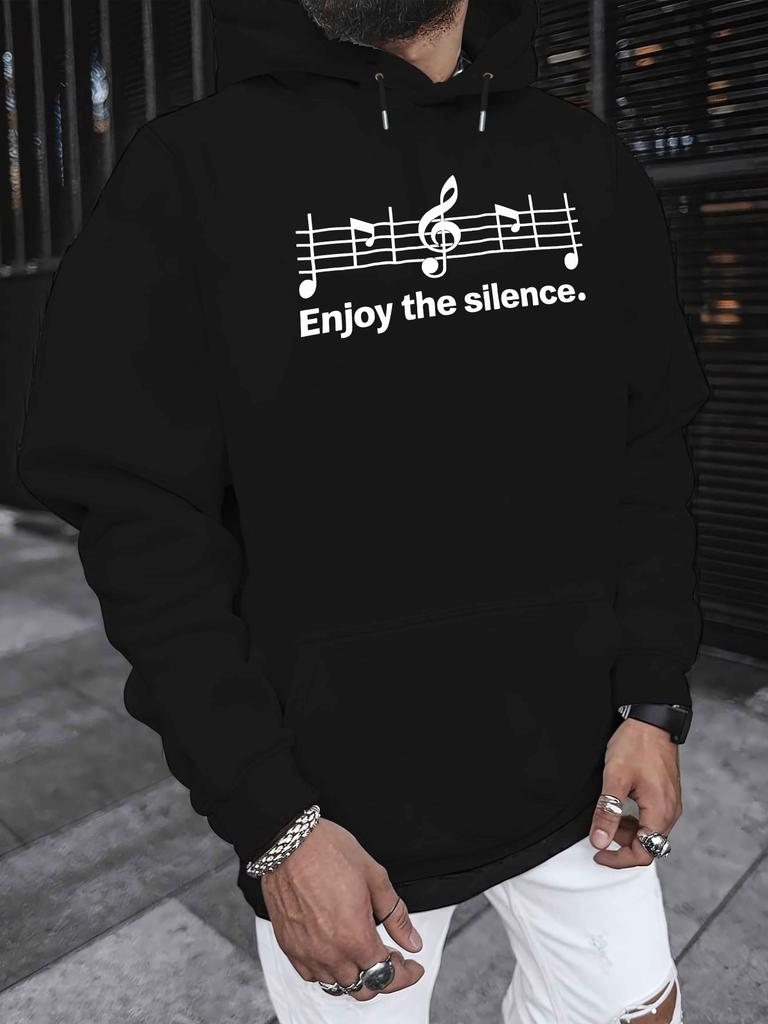 Enjoy the Silence New Fashionable unisex Printed Autumn and Winter Velvet Sweatshirts, Versatile Spring and Autumn Oversized Hooded Trendy Brand Sweat