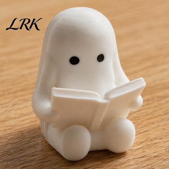 Mobile Phone Ghost Statue 3D Printed Halloween Figurine, Cute Spooky Resin Statue, Funny Desktop Tray PLA Ornament Decor, Tabletop Centerpiece