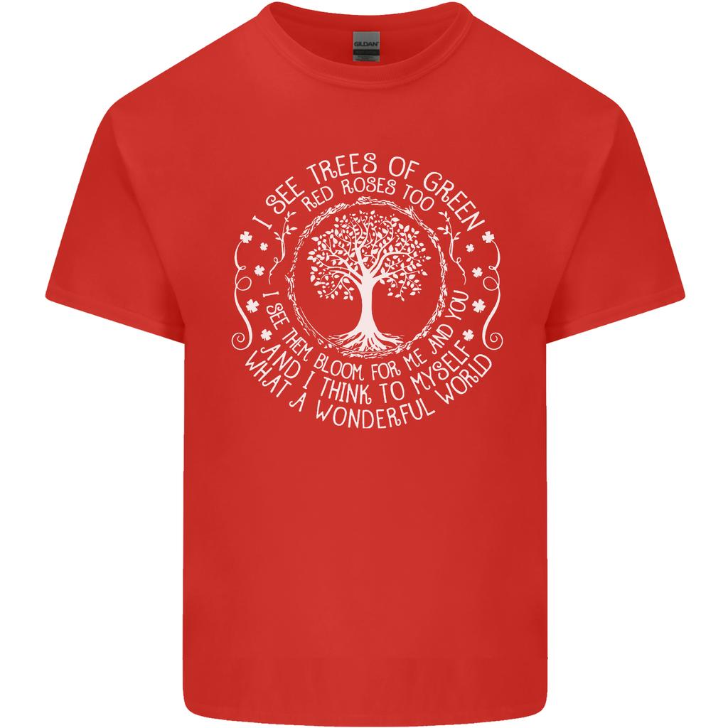 Trees What a Wonderful World EnvironUnisext Unisexs Light Cotton TShirt