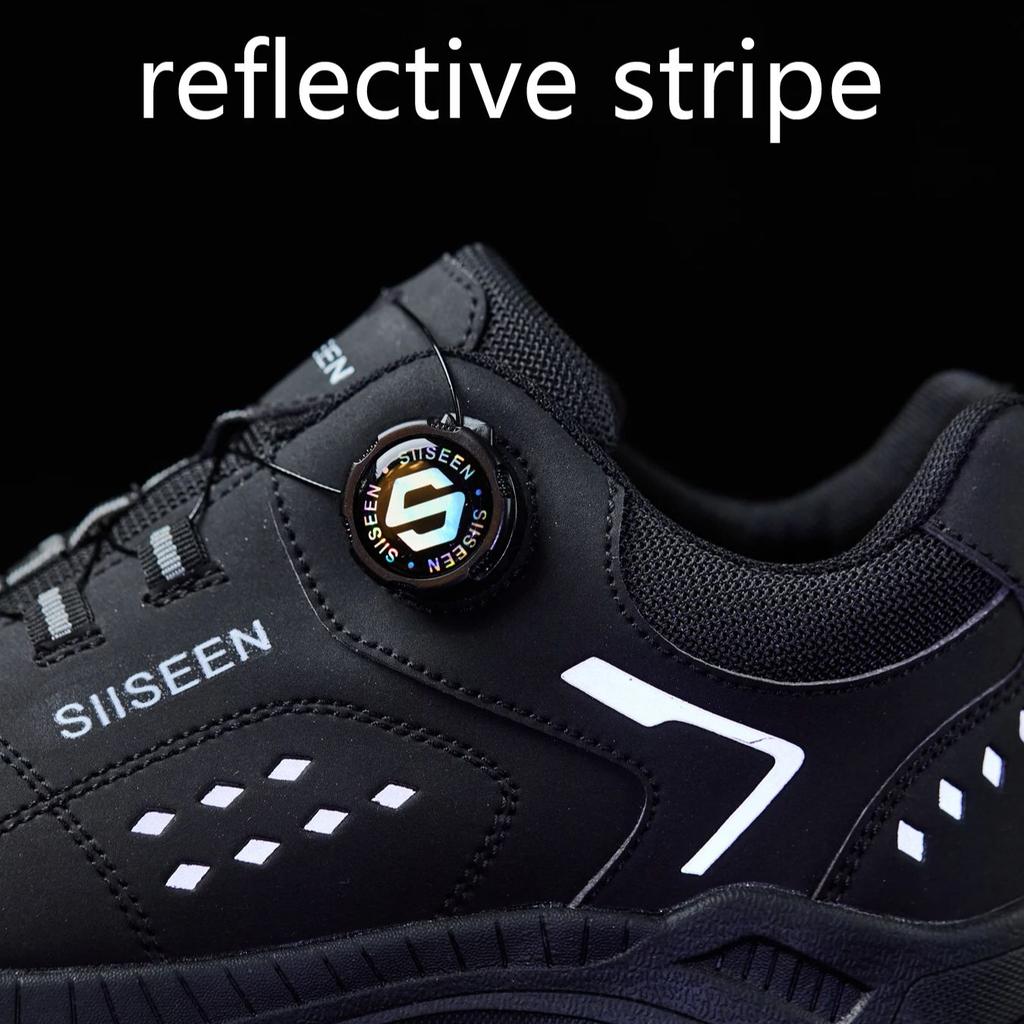 Men's Steel Head Safety Shoes Puncture And Smash Resistant Lightweight Sole Breathable Upper for Outdoor Workshop Work Shoes