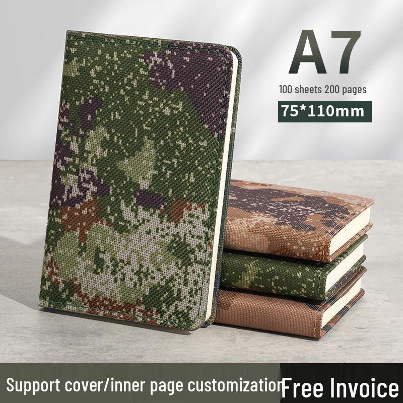 A7A6 Green Camouflage Oxford Cloth Training & Study Pocket Notebook