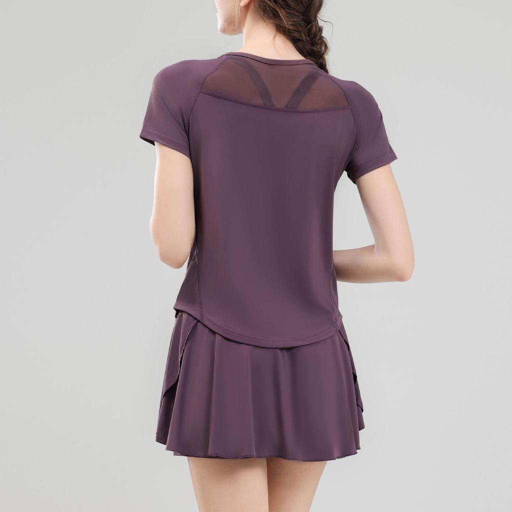 Plus Size Women's Quick-Dry Summer Yoga Suit - Short Sleeve Fitness & Running Outfit