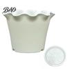 Warm Textured Resin Pots Large Flower with Drainage Holes And Tray Saucers, Ruffled Edge Planter Sturdy Planters for Hydrangeas Indoor Outdoor Plants,