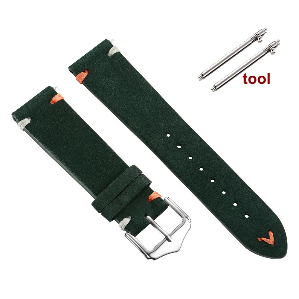 Soft Suede Watch Strap 22mm 18mm 20mm for Omega for Rolex Quick Release Calfskin Bracelet for Women Men Wristband Hand Sewn Band