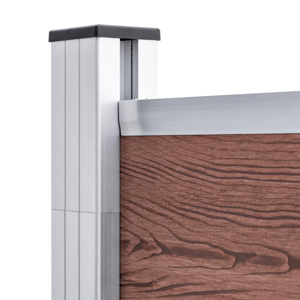 WPC Fence Set: 2 Square Panels + 1 Diagonal Panel 446 x 186 cm Brown