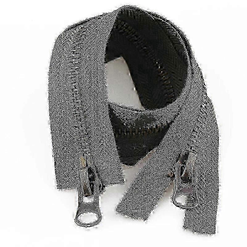 Metal Two-Way Double Slider Long Zip Open Ended Zipper - 1PC for DIY Garment Sewing Projects