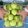 Height Adjustable Tennis Ball Retriever Rolling Design Basket Tool Stainless