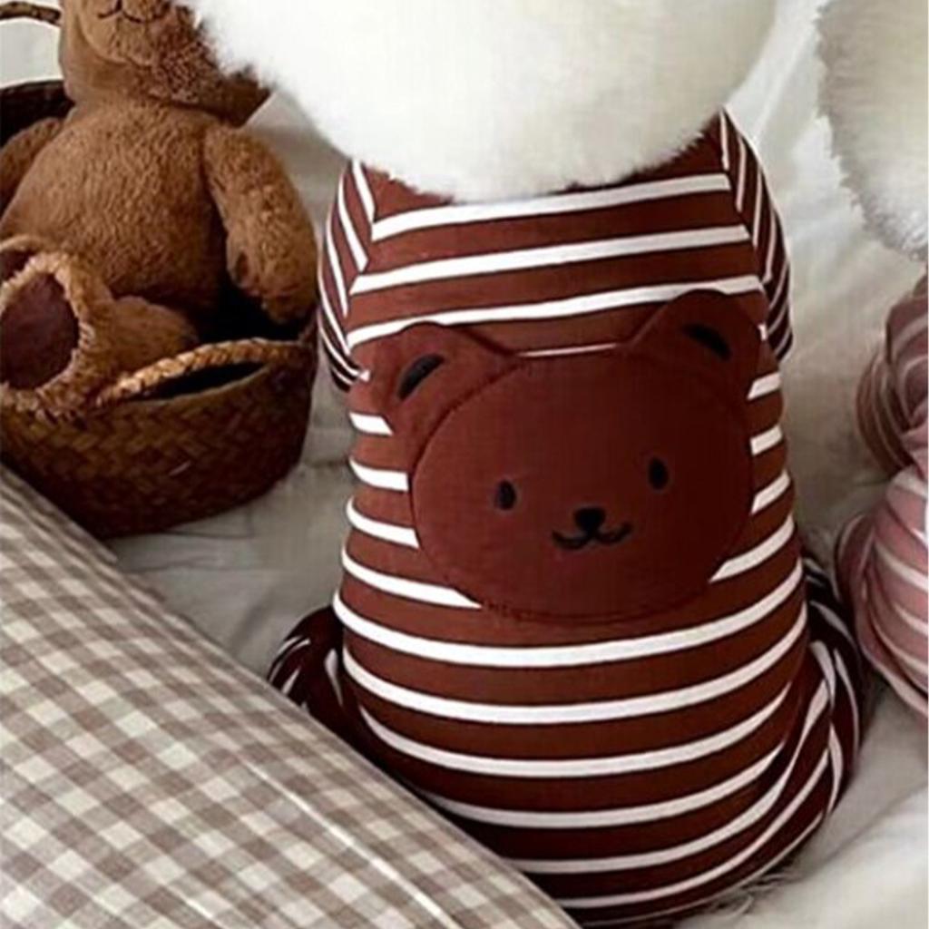 Hunde Pyjama Gestreift Weich Warm Bequem Modisch 4 Beine Haustierkleidung für Teddy Bichon