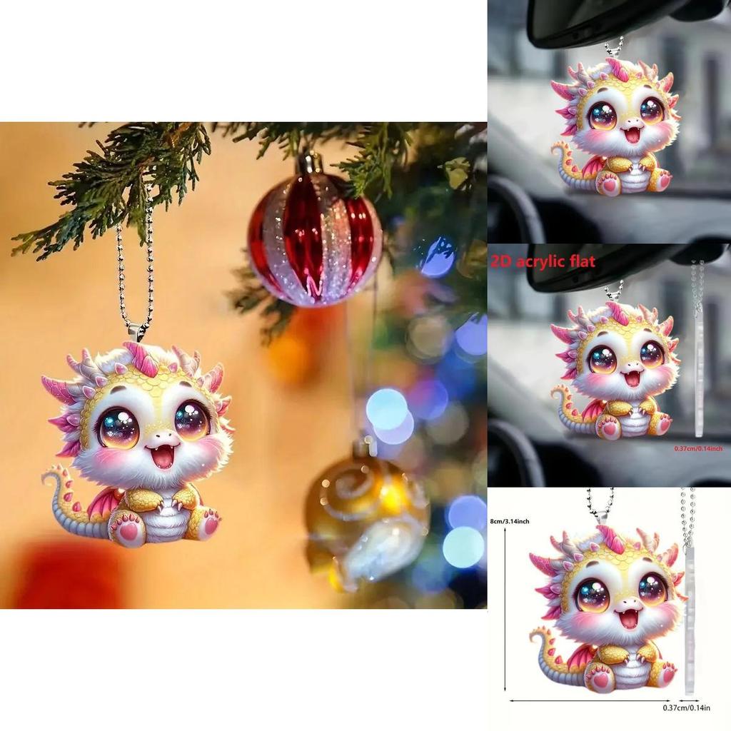 Colorful Cartoon Acrylic Dragon Car Interior Decor Pendant For Rearview Mirror