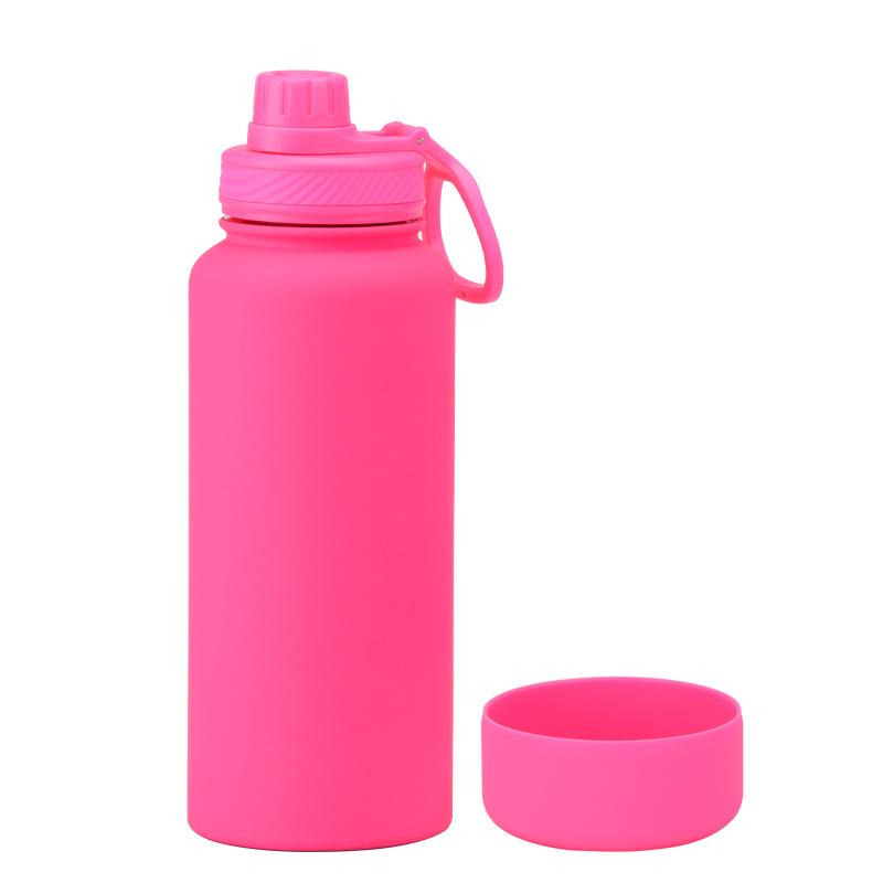 1L Large-Capacity Thermos Cup With Non-Slip Bottom, Portable Outdoor Sports Kettle, Frosted Water Cup