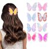 Girl Hairpin Three-Dimensional Butterfly Shape Glitter Sequins Decor Hair Clip Damage-Free Side Bangs Party Hair Accessory
