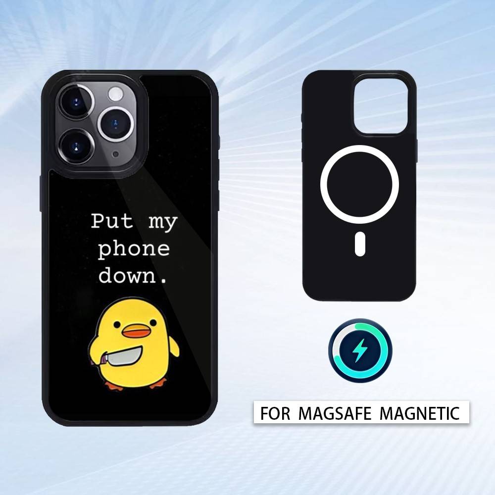 1PC Dont Touch My Phone Phone Case For iPhone 17,16,15,14,13,12,Pro,Max For Magsafe Magnetic Wireless Charging