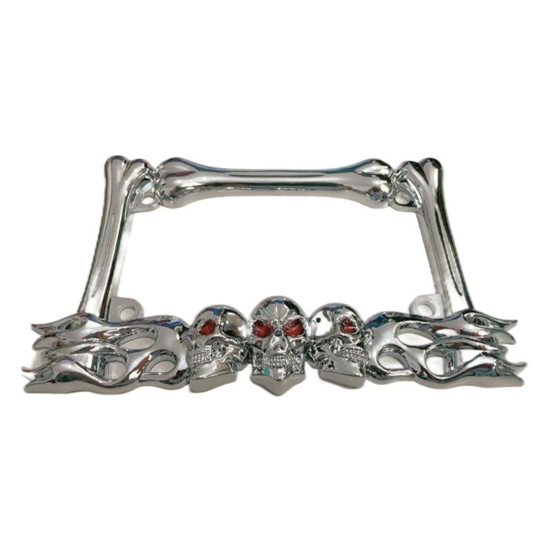 License Plate Skull Head Plastic License Plate Frame Suitable for Motorcycle