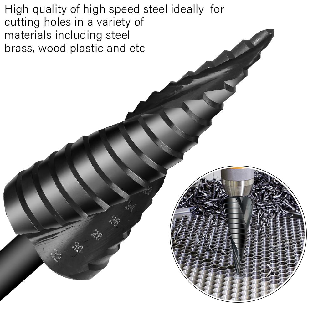 3Pcs/set 4-12mm 4-20mm 4-32mm Drilling Tools Set Titanium Coated High Speed Steel Spiral Drill Bits Wood Metal Hole Cutter Core