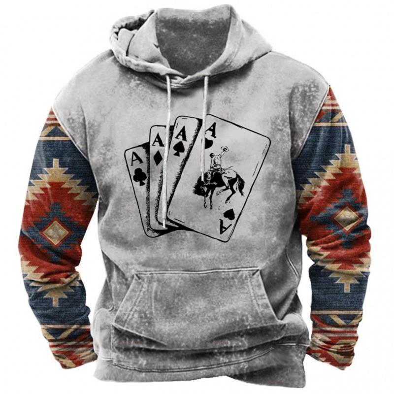 Mens Casual Fleece Hoodie 3D Print Sports Sweatshirt Loose Fit Youth