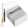 Paper Craft Leafing Sheets Set for Journaling and Home Decoration Metallic-Look Squares with Brush and Pickup Tool