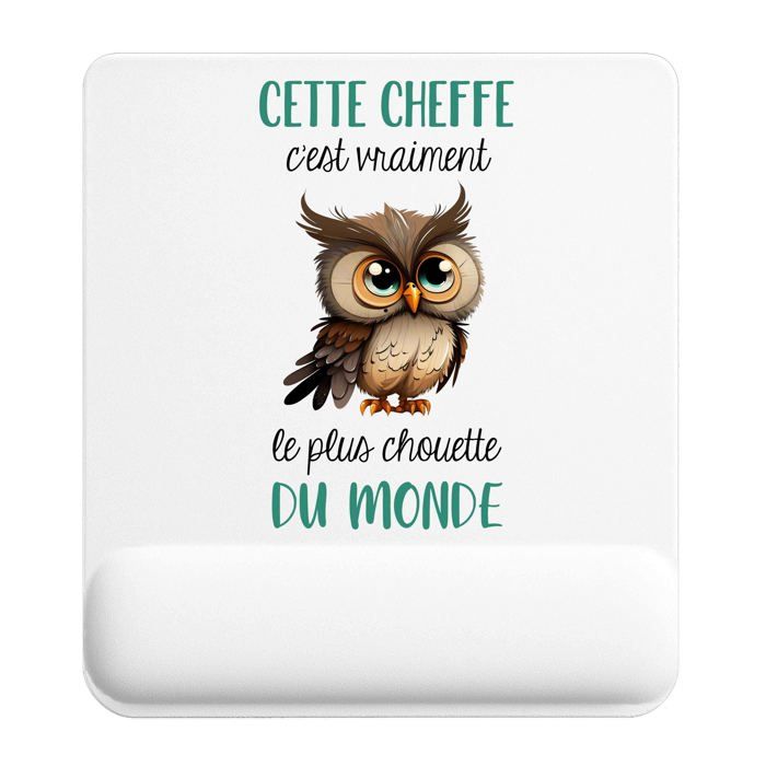 Tapis de souris - PLANETEE - Cette Cheffe (Caractère de cochon) - 22x18 cm - Surface lisse antidérapante - Impression HD