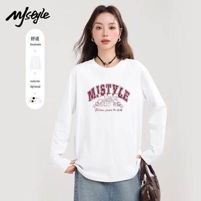 MJ STYLE Women's Pure Cotton Long Sleeve T-shirt