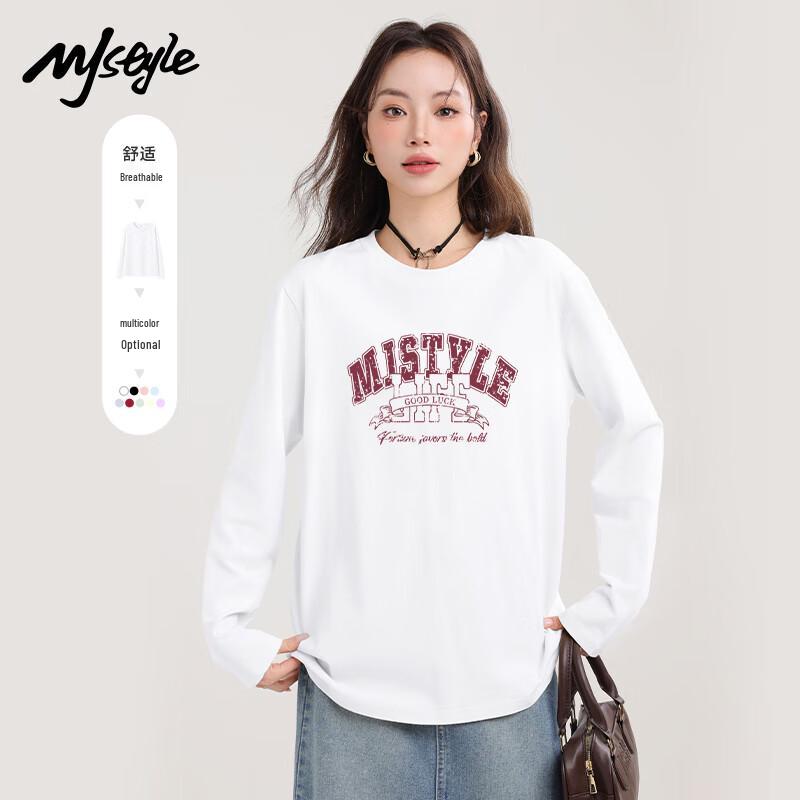 MJ STYLE Women s Pure Cotton Long Sleeve T-shirt L