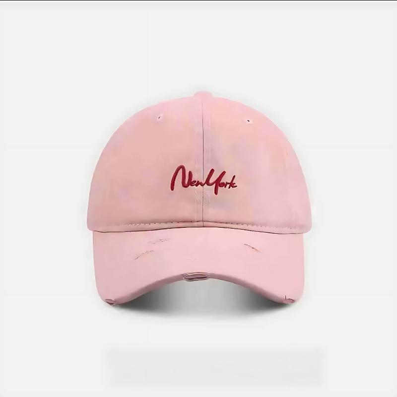 Distressed Perforated Duckbill Cap Cotton Baseball Cap Embroidery Adjustable Deep Fit Baseball Cap For Big Head Daily Hiking