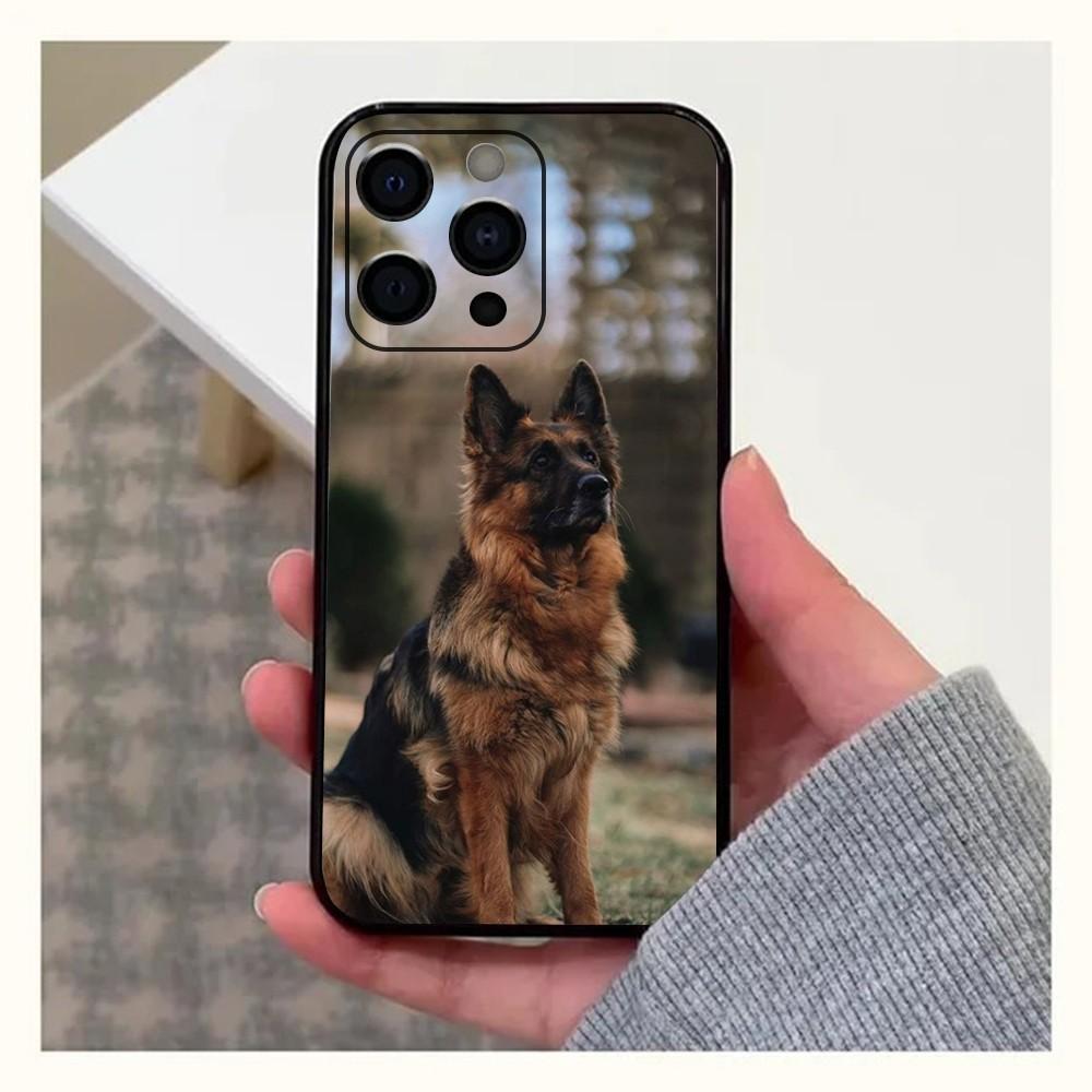 German Shepherd Dog Phone Case For Apple iPhone 15,14,13,12,11,Pro,X,XS,Max,XR,Plus,Mini Soft Black Cover