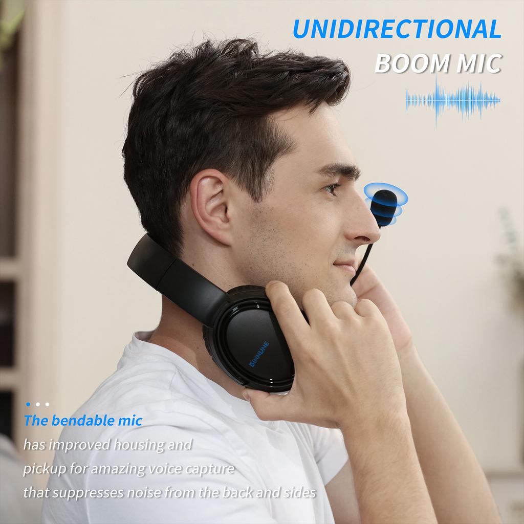 BG02 Gaming Headset with Microphone NoiseCanceling Wired Headphones Surround Sound OverEar