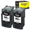 Galac Canon BC360XL Black Recycled Ink Cartridges of with Ink Level Display with PIXMA and Ink (BC-360 XL) (Set 2) (Compatible TS5330, TS5300,