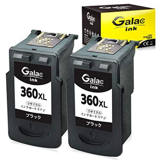 

Картриджі з переробленим чорнилом Galac Canon BC360XL Чорний з індикатором рівня чорнила з PIXMA та чорнилом (BC-360 XL) (Набір 2) (Сумісний TS5330, TS5300, чорний