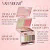 Palette Ombretti Colore Ricco Illuminante Fard Contouring Impermeabile Lunga Durata Portatile Mini Vassoio per Trucco a Tre Pieghe
