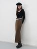 General Idea Belted H-Line Maxi Long Skirt [Mocha] / Wbe3L13512
