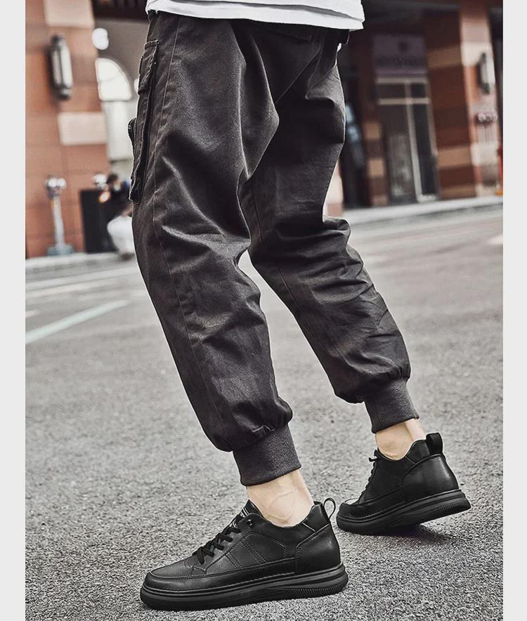 Autumn Men's White Height-Increasing Shoes 8cm - Korean/British Casual Fashion Shoes 