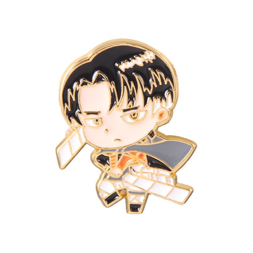 Attack on Titan Anime Enamel Pins Mikasa Rivaille Figure Brooch Jewelry Backpack Clothing Decoration Accessories Gifts