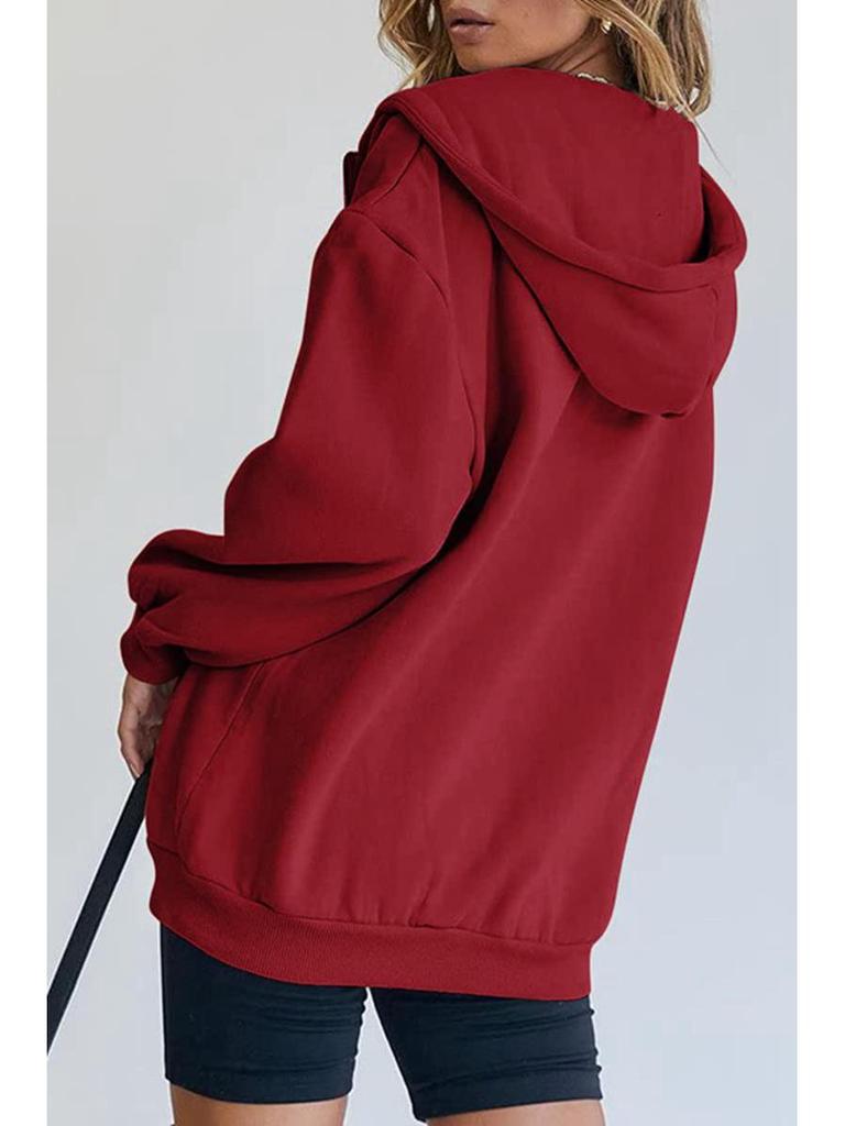 Teen Casual Zipper Hoodie with Turn-down Collar