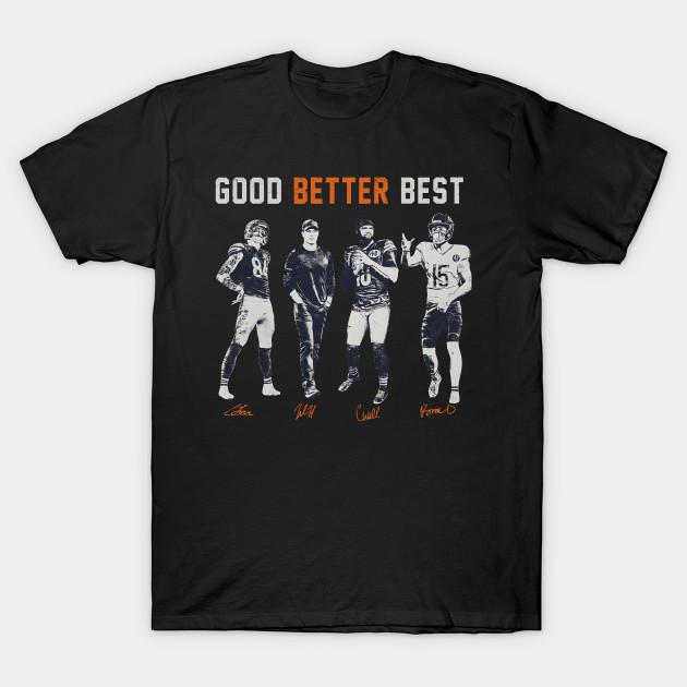 

Men Black Print T-shirt Ben Johnson Caleb Williams Colston Loveland Rome Odunze Good Better Best Chicago No-Cut Transfer Paper Print Cotton Tshirt XL чорний
