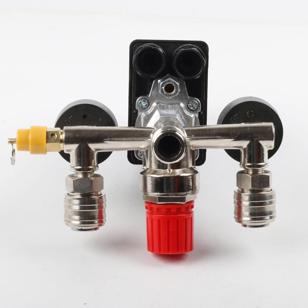 Pressure Valves Switchs Manifold Relief Regulator Gauge 90-125psi 220V Bracket