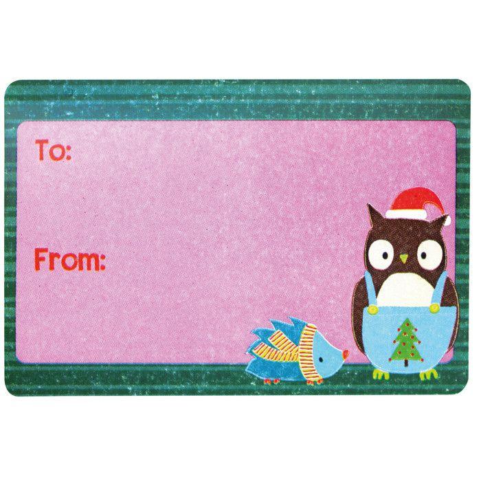 Étiquettes cadeau de Noël 6,5 x 4,5 cm en rouleau 72 pièces