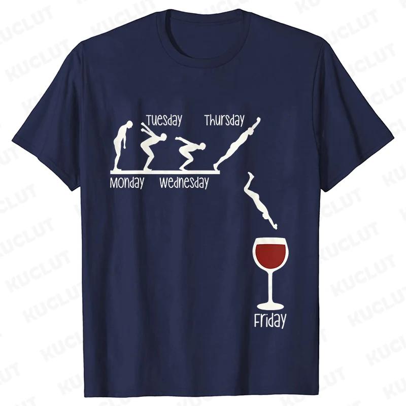Funny T-Shirts for Men Drinking Lover Y2k Tops Oversized Clothing Short Sleeve Friends Friday Beer Day Weekend Party Streetwear