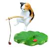 Funny Fishing Kitten for Aquarium Glass WallDecoration Landscaping Cute Kitten FishTank Cartoon Decors Statue Resin