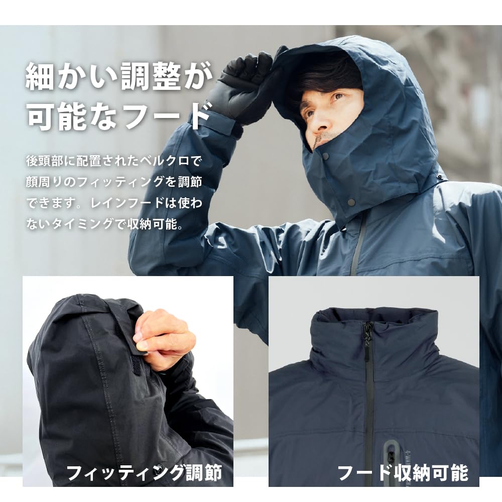 [DOCUMENT] Waterproof Thermal Rain Jacket, All-Weather Warm Jacket, Navy, Size LL