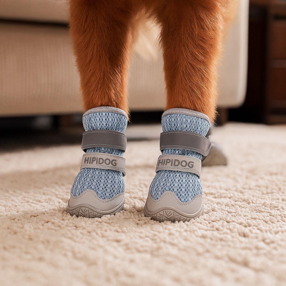 Adjustable Anti-Slip Pet Shoes Rubber Sole Dog Foot Covers Fashion Dog Mesh Shoes  Summer