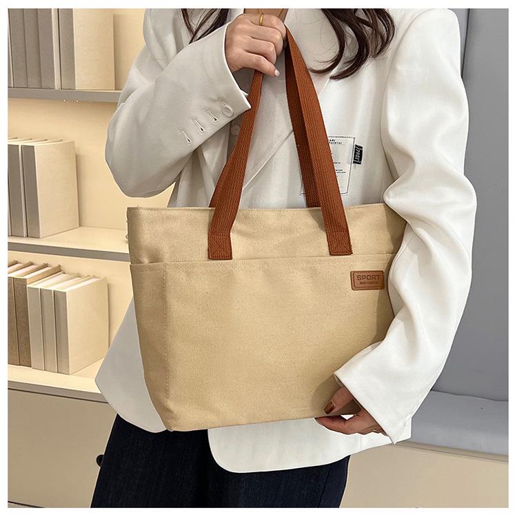 Japanese Style Large Capacity Canvas Tote Bag for Students