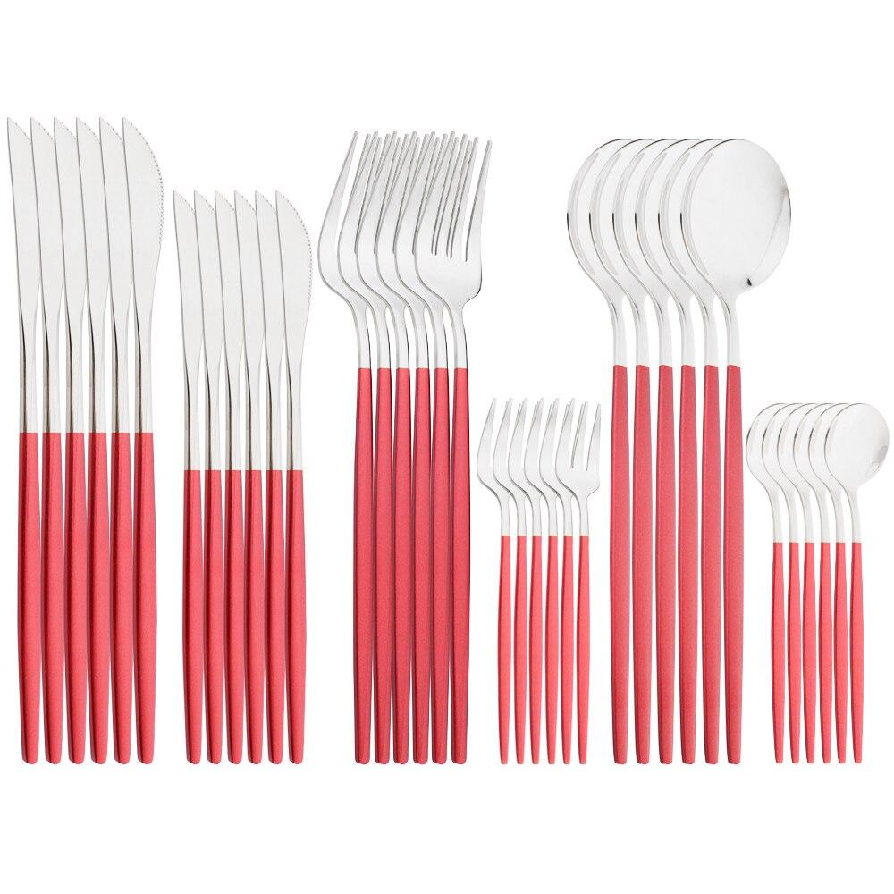 Černé zlato 36ks/6set Sada nádobí Dezertní nůž Nerezové příbory Večeře Lžíce Vidlička Čajová lžička Příbory Sada nádobí