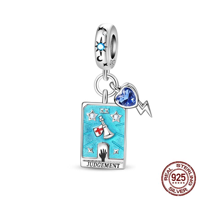 100% 925 Silver Tarot Collection Pendant DIY Hourglass Beads Fit Pandach Original Bracelet Women Jewelry Birthday Gift