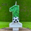 Fußball-Geburtstagskerze, umweltfreundlich, geruchsneutral, Pailletten-Design, einfach zu verwenden, langlebig, Kerze mit den Zahlen 0–9, Kuchendekoration
