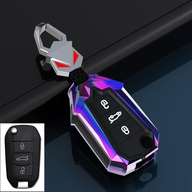 

Чохол для дистанційного ключа автомобіля для Peugeot 208 308 408 508 307 2008 3008 4008 Citroen Стійкий до подряпин Тримач для захисту кнопок золотий