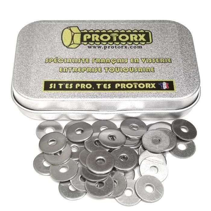 Rondelle M3 - PROTORX - Acier Inoxydable A2 - Boite De 50 Pcs - Diamètre 3,2mm - Large